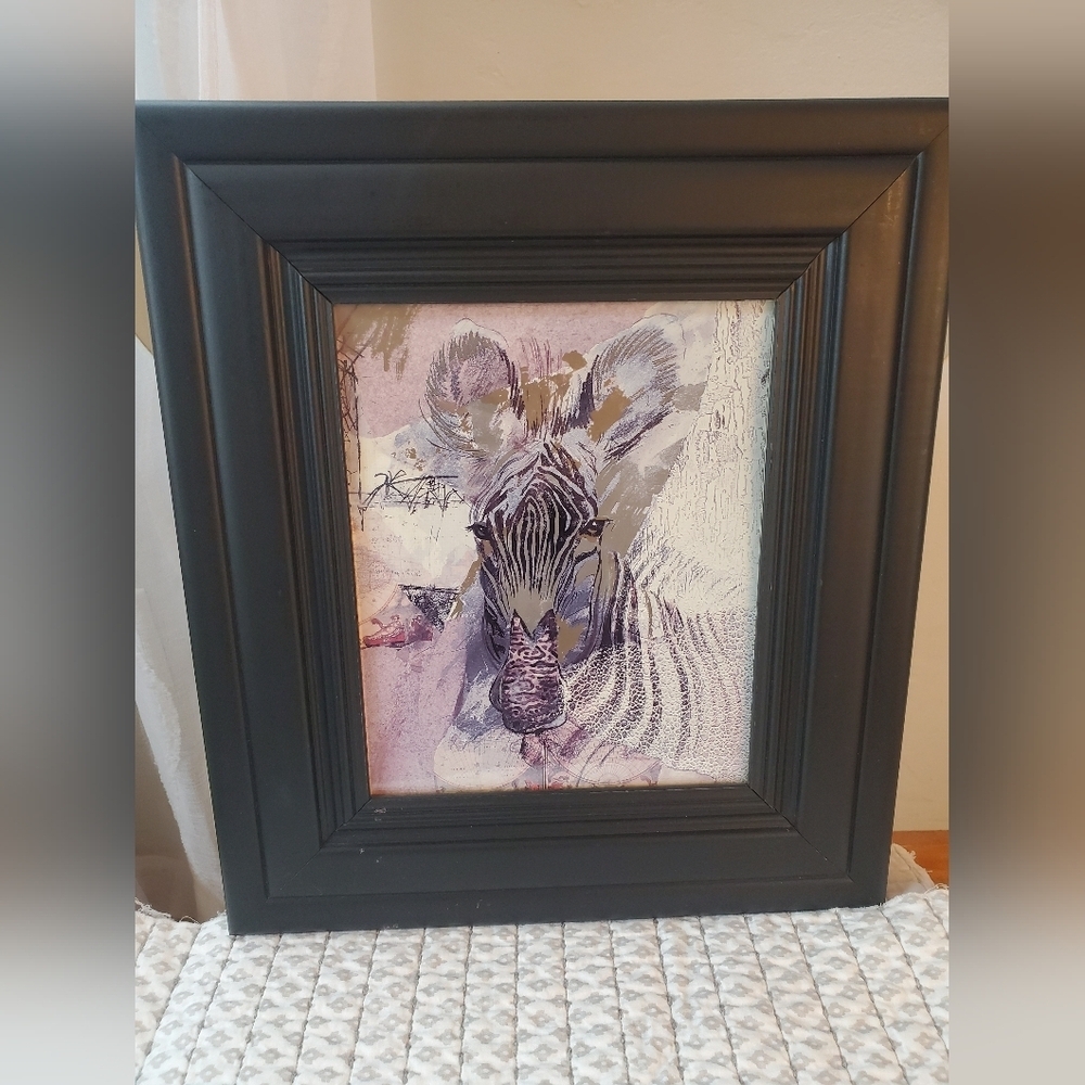 Ann Dillard Mixed Media Abstract Zebra Print